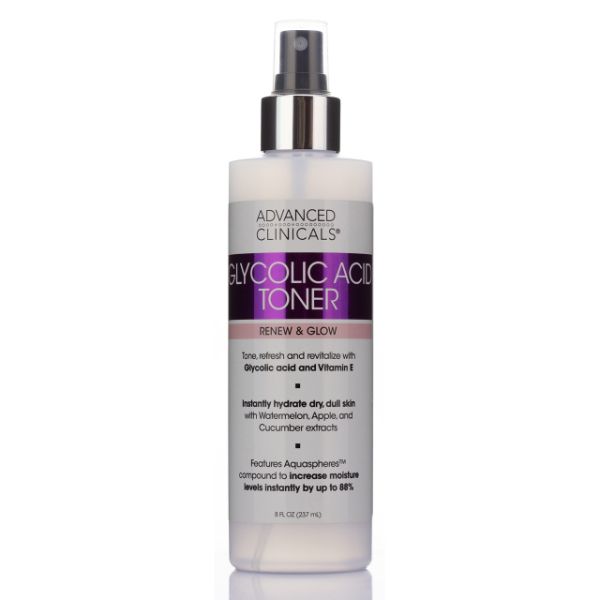 Advanced Clinicals Glycolic Toner Natural Extracts Renew Aging, Oily