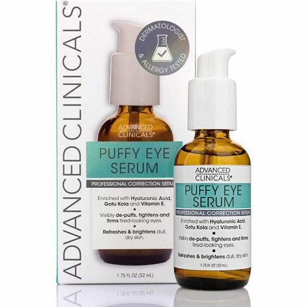 Advanced Clinicals Puffy Eye Serum - Puffy Eyes Treatment Eye Serum Anti Aging, Brightening, & Firming Under Eye Serum 1.75oz