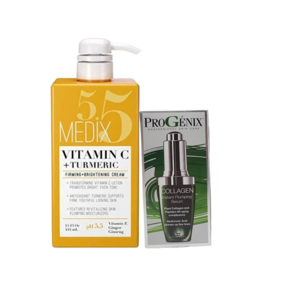 Medix 5 Vitamin C + Turmeric Brightening Cream & Progenix Collagen